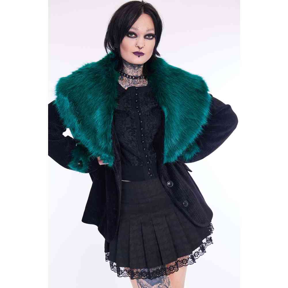 Jawbreaker - Corduroy With Fur Collar Blazerjacke - Schwarz